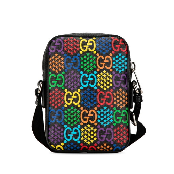 Gucci GG Psychedelic Crossbody Shoulder Bag Black Multicolored Leather - Picture 3 of 9